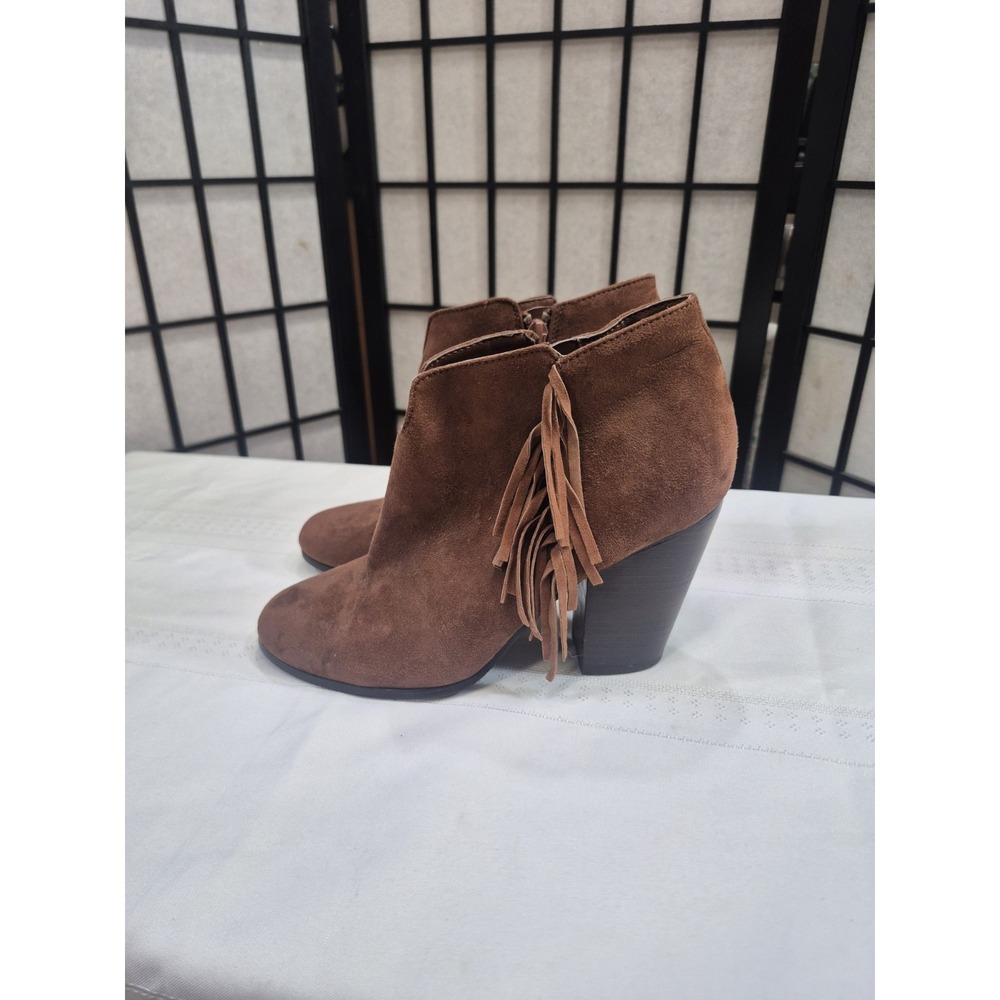 Carlos By Carlos Santana Tempe Fringed Ankle  Boots Upper Leather Size 8
